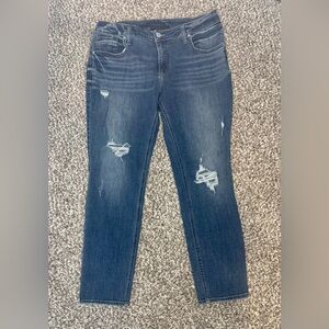 Silver Jeans Co. Womens Boyfriend Jeans Distressed Dark Wash W33 L29
